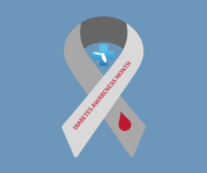 Diabetes awareness month gray ribbon clip art